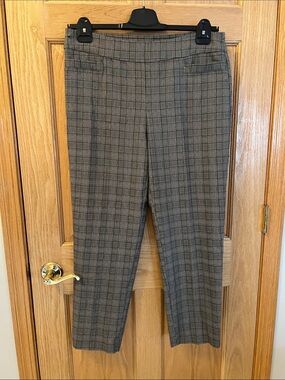 Zac & Rachel - Gray Plaid Straight-Leg Pants - 12